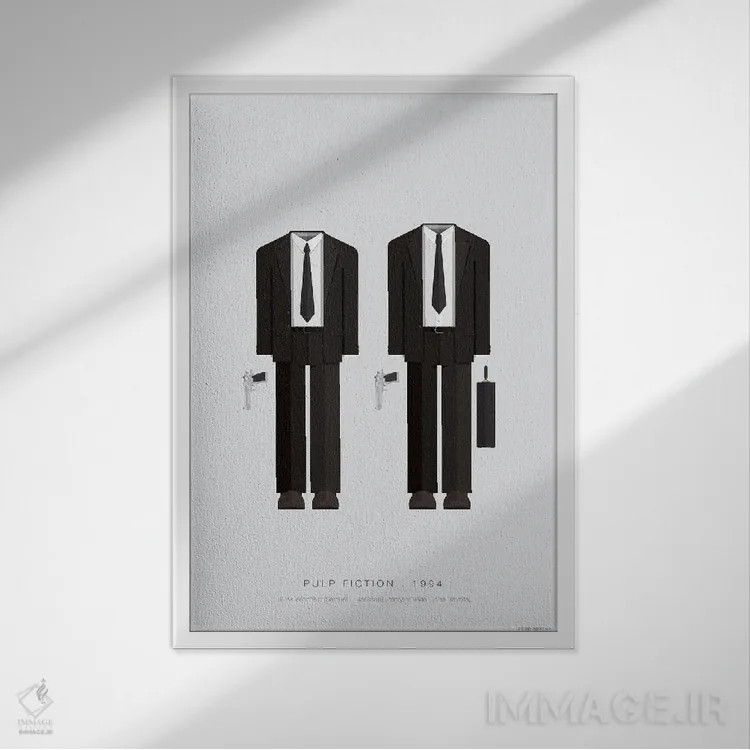 تابلو مینیمال داستان عامه پسند اثر فرد بیرچال - نمای قابدار سفید