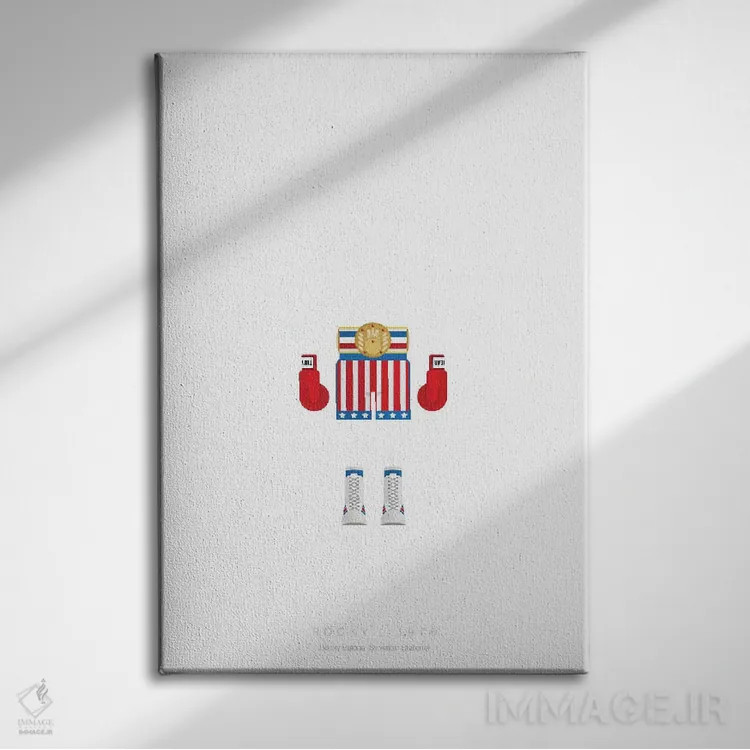 تابلو مینیمال راکی اثر فرد بیرچال - نمای روبهرو روی دیوار