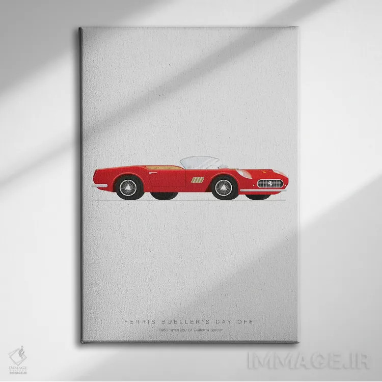 تابلو مینیمال مرخصی فریس بولر اثر فرد بیرچال - نمای روبهرو روی دیوار