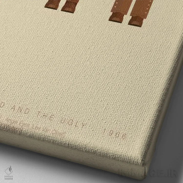 تابلو مینیمال خوب، بد، زشت اثر فرد بیرچال - نمای نزدیک بافت بوم