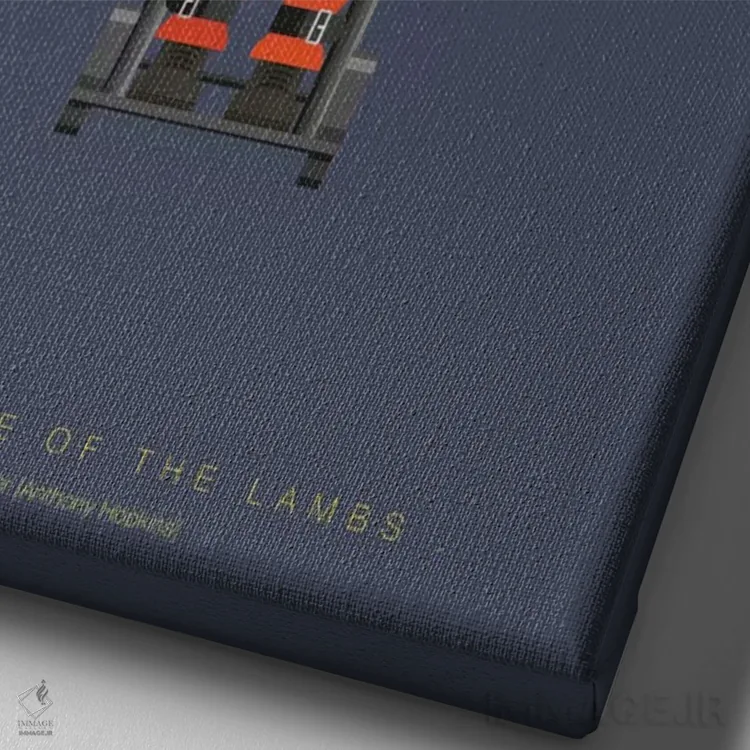 تابلو مینیمال سکوت بره ها اثر فرد بیرچال - نمای نزدیک بافت بوم