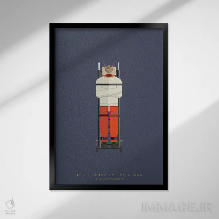 تابلو مینیمال سکوت بره ها اثر فرد بیرچال - نمای قابدار مشکی