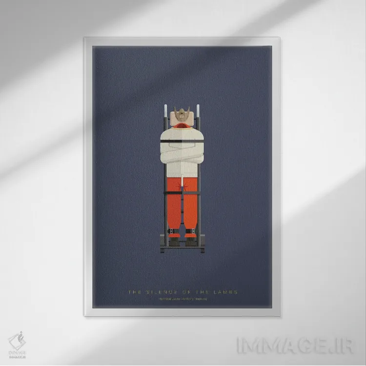 تابلو مینیمال سکوت بره ها اثر فرد بیرچال - نمای قابدار سفید