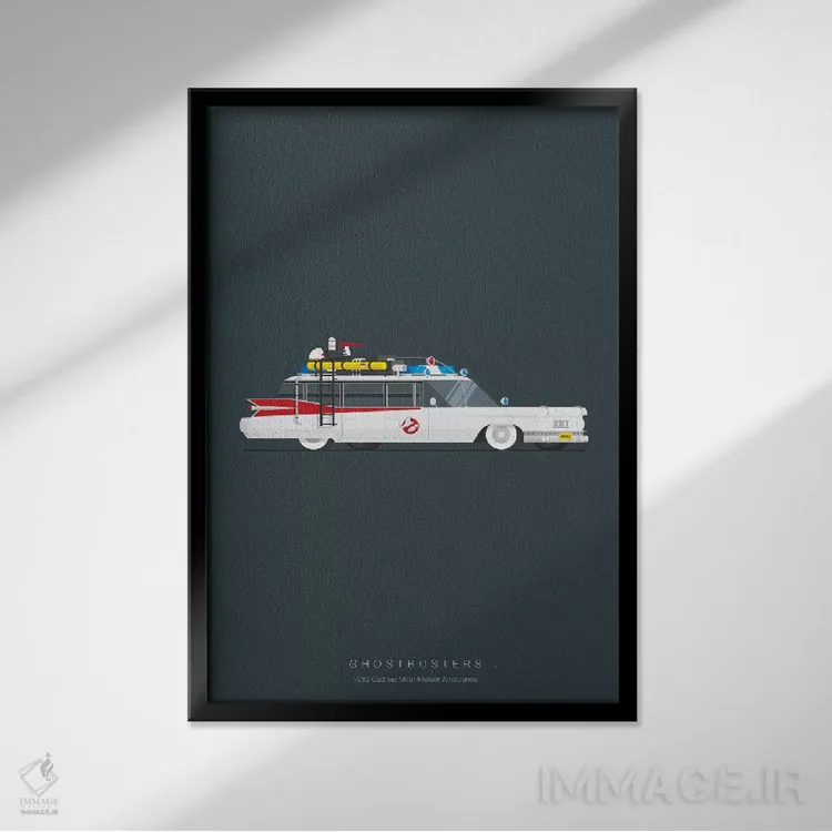 تابلو مینیمال شکارچیان روح اثر فرد بیرچال - نمای قابدار مشکی