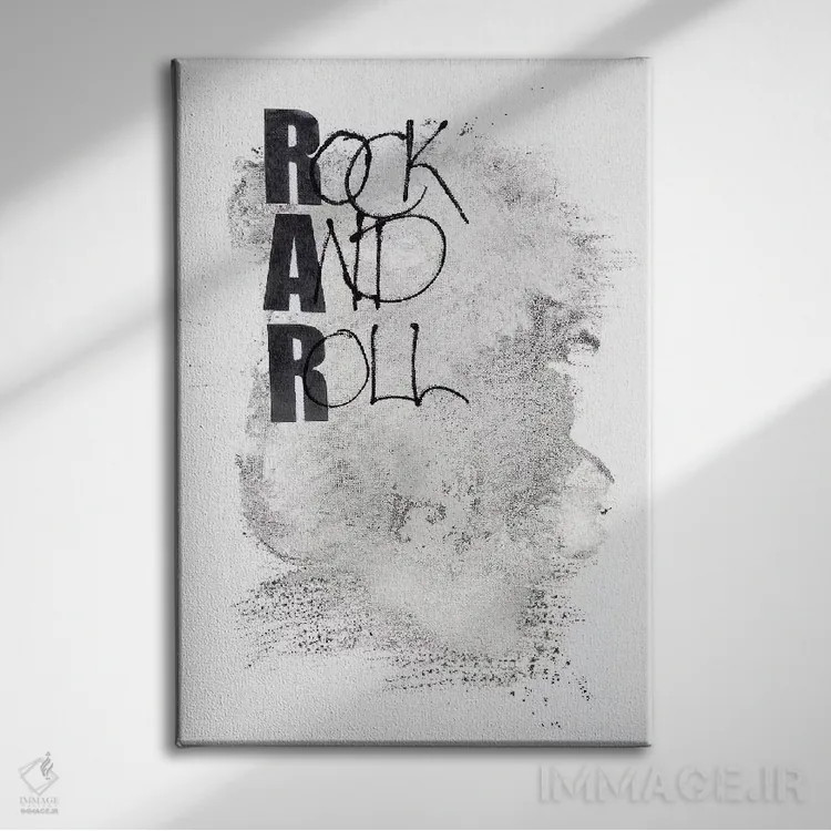 تابلو دکوراتیو راک اند رول اثر دیزاین فابریکن - نمای روبهرو روی دیوار