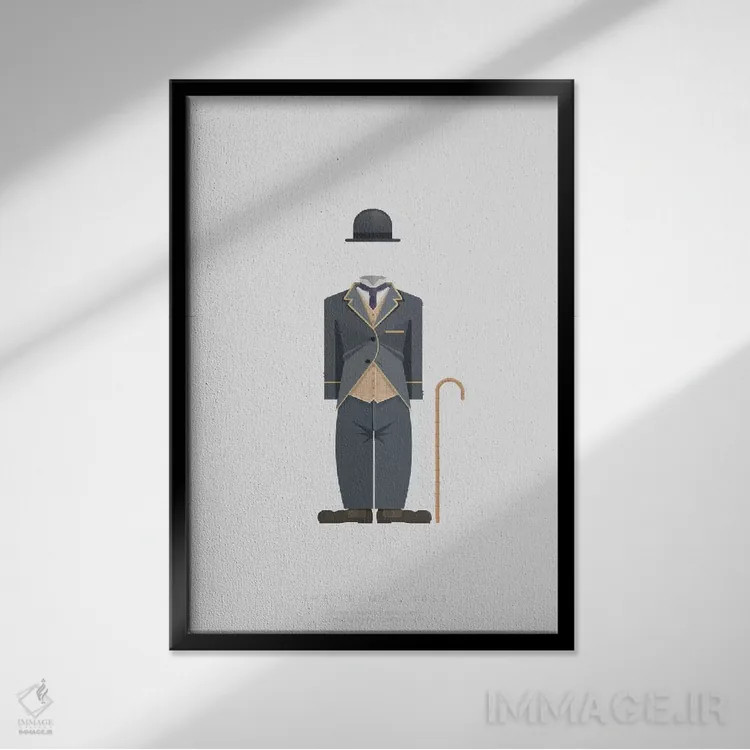 تابلو مینیمال آواره اثر فرد بیرچال - نمای قابدار مشکی