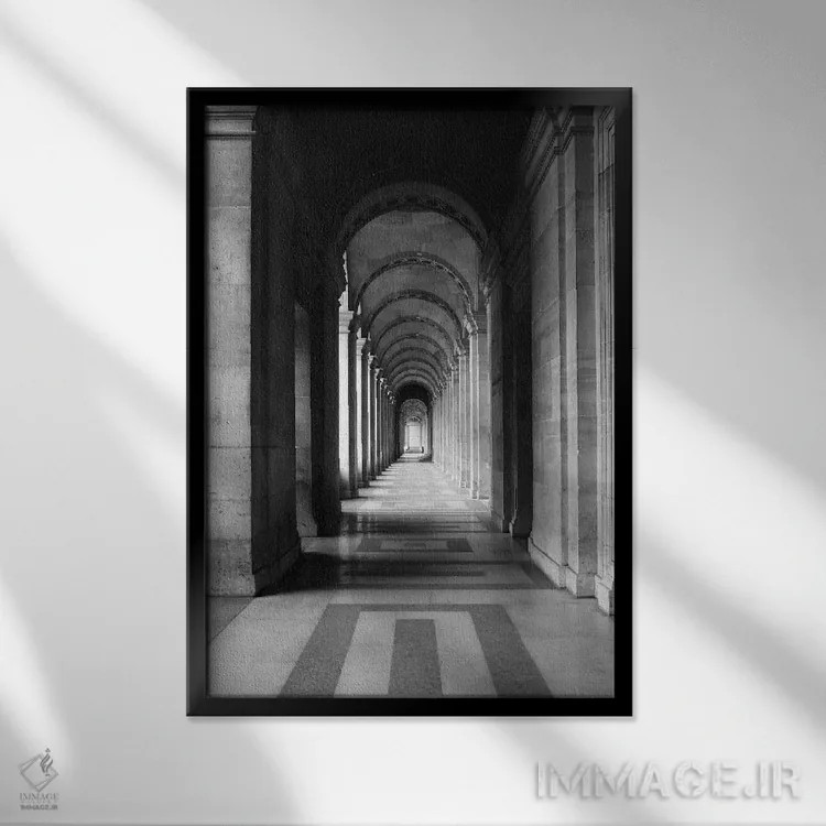 تابلو دکوراتیو معماری ۵ اثر دیزاین فابریکن - نمای قابدار مشکی