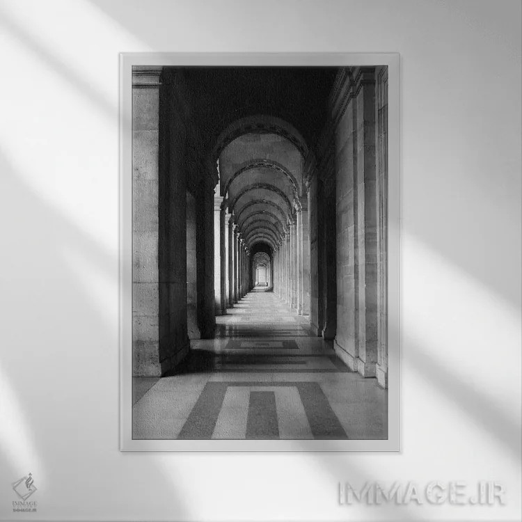 تابلو دکوراتیو معماری ۵ اثر دیزاین فابریکن - نمای قابدار سفید