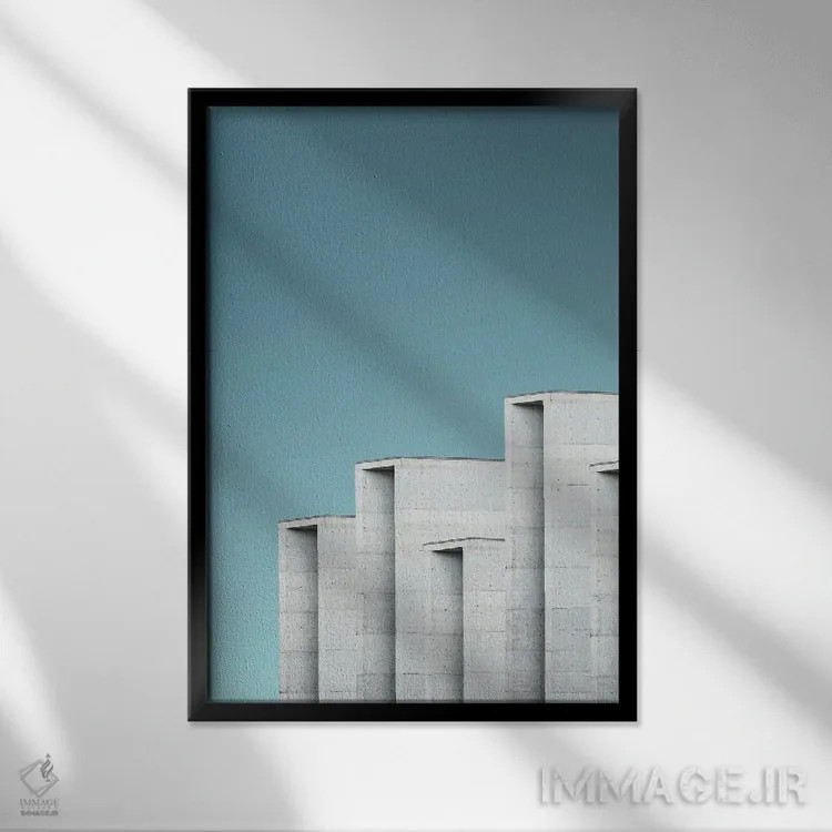 تابلو مدرن معماری ۲ اثر دیزاین فابریکن - نمای قابدار مشکی