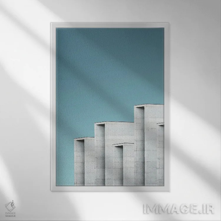 تابلو مدرن معماری ۲ اثر دیزاین فابریکن - نمای قابدار سفید