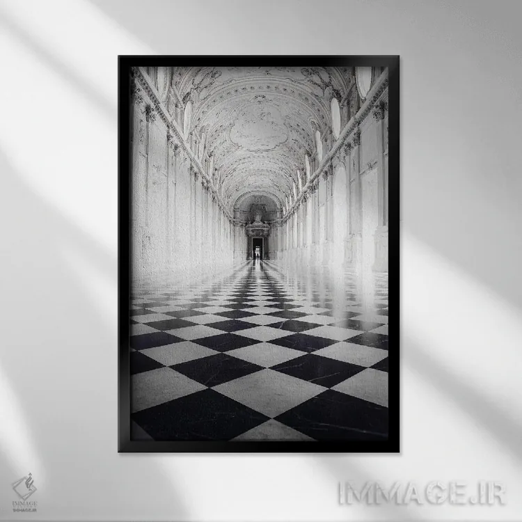 تابلو دکوراتیو معماری ۶ اثر دیزاین فابریکن - نمای قابدار مشکی