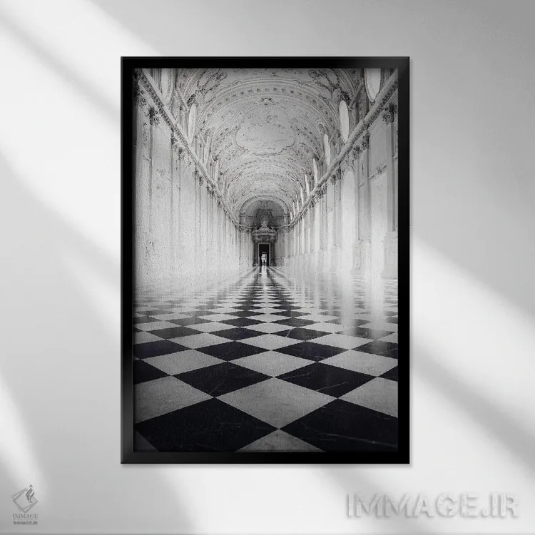 تابلو دکوراتیو معماری ۶ اثر دیزاین فابریکن - نمای قابدار مشکی