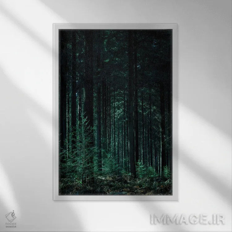تابلو دکوراتیو سبز تیره اثر دیزاین فابریکن - نمای قابدار سفید