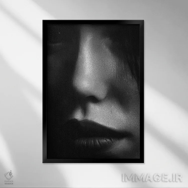 تابلو دکوراتیو چهره ۲ اثر دیزاین فابریکن - نمای قابدار مشکی