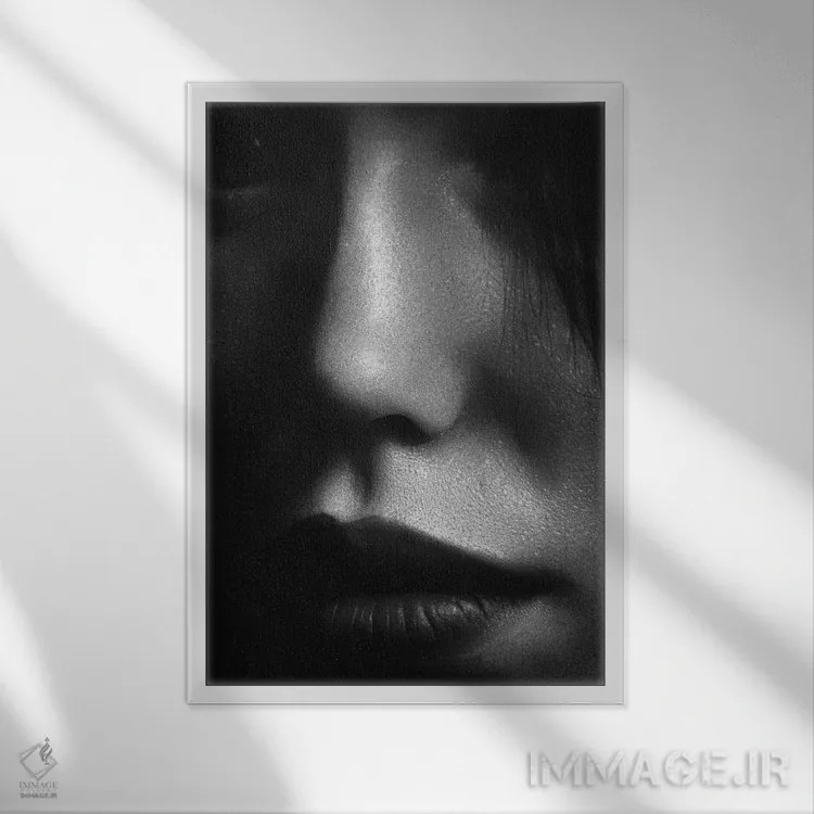 تابلو دکوراتیو چهره ۲ اثر دیزاین فابریکن - نمای قابدار سفید