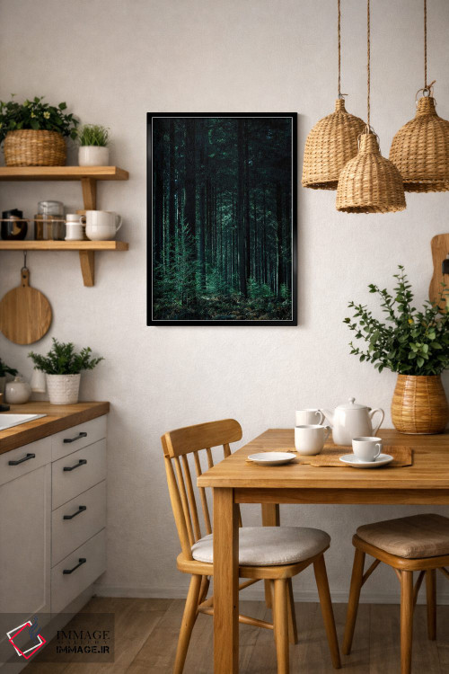 تابلو دکوراتیو سبز تیره اثر دیزاین فابریکن - D6B