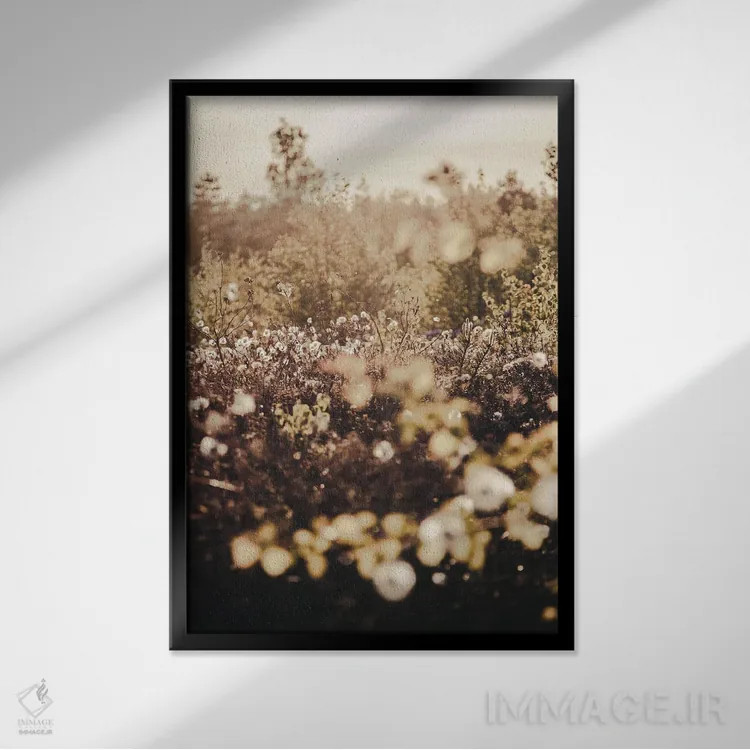تابلو دکوراتیو مزرعه طلایی اثر دیزاین فابریکن - نمای قابدار مشکی