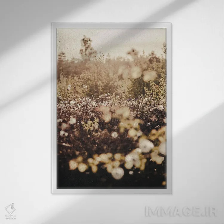 تابلو دکوراتیو مزرعه طلایی اثر دیزاین فابریکن - نمای قابدار سفید