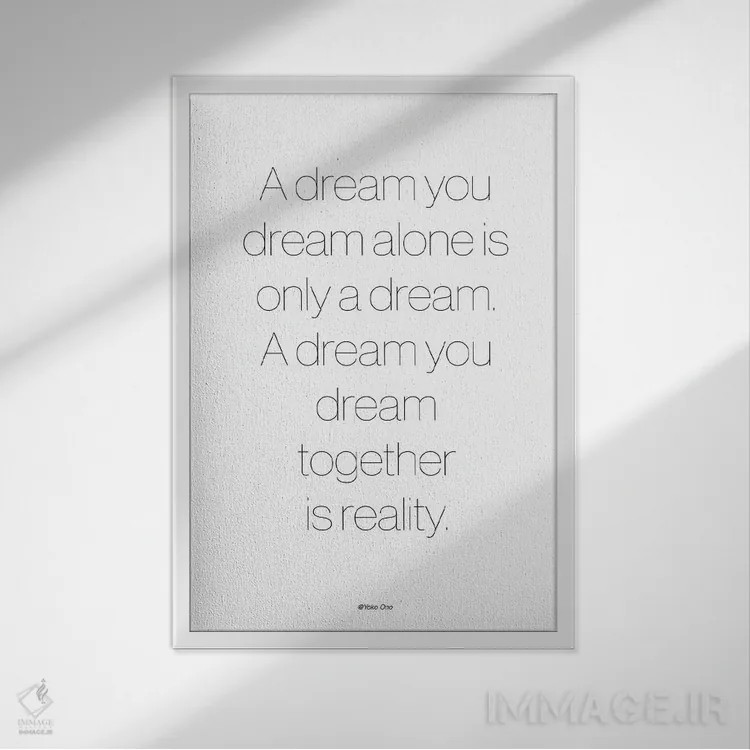 تابلو دکوراتیو یک رویا اثر دیزاین فابریکن - نمای قابدار سفید