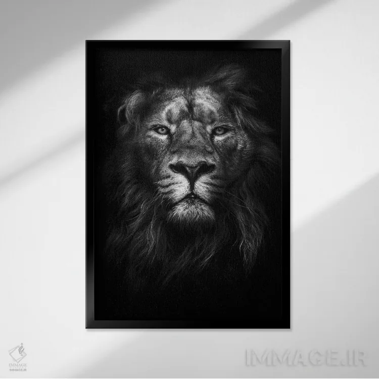 تابلو دکوراتیو شاه شاهان اثر دیزاین فابریکن - نمای قابدار مشکی