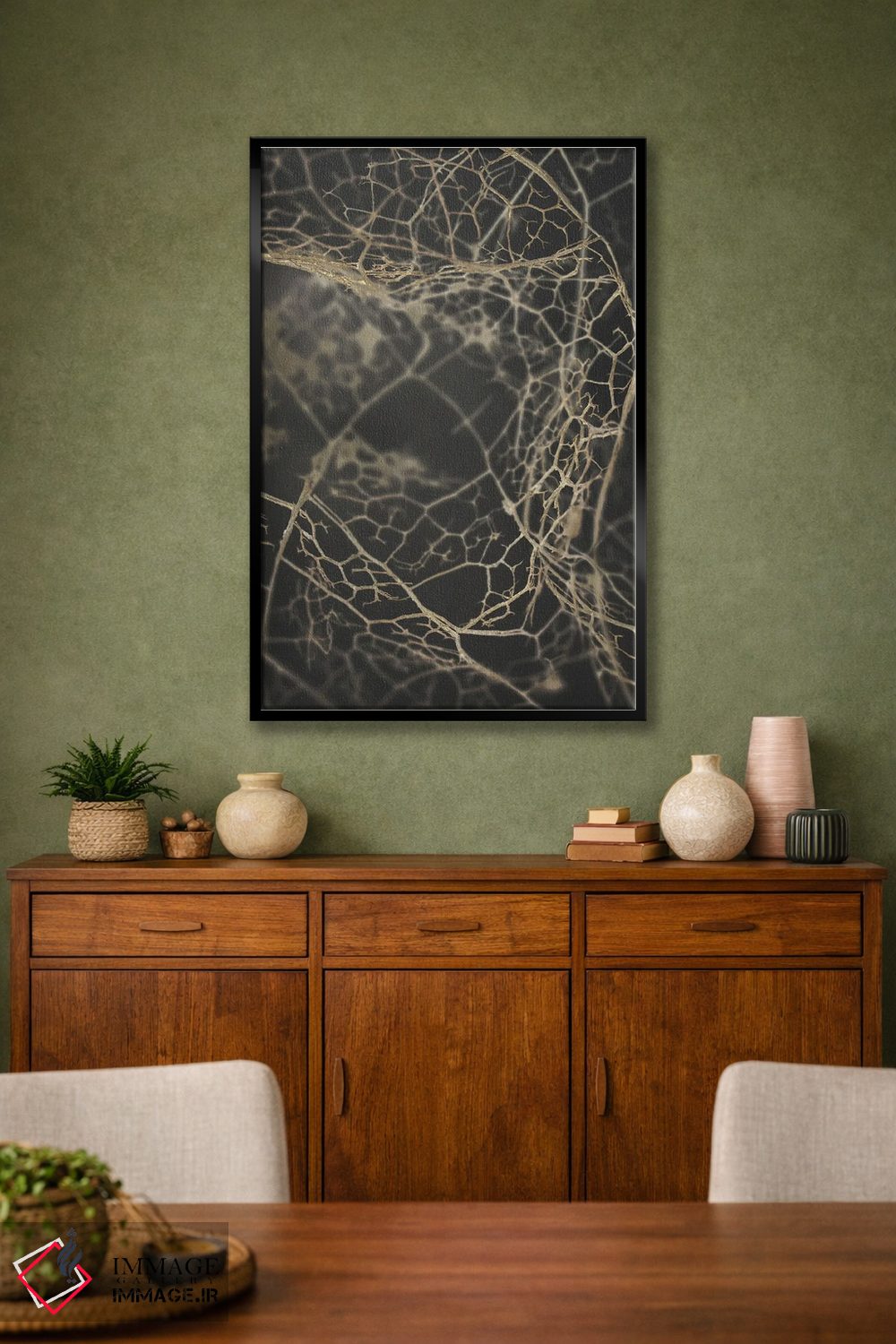 تابلو انتزاعی اسکلت برگ تیره اثر دیزاین فابریکن - D3B