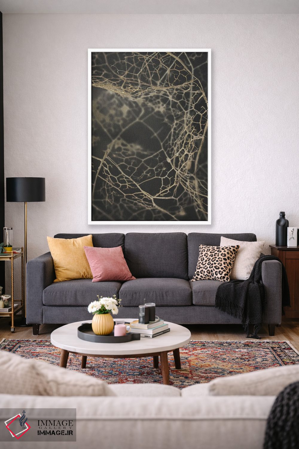 تابلو انتزاعی اسکلت برگ تیره اثر دیزاین فابریکن - D1W