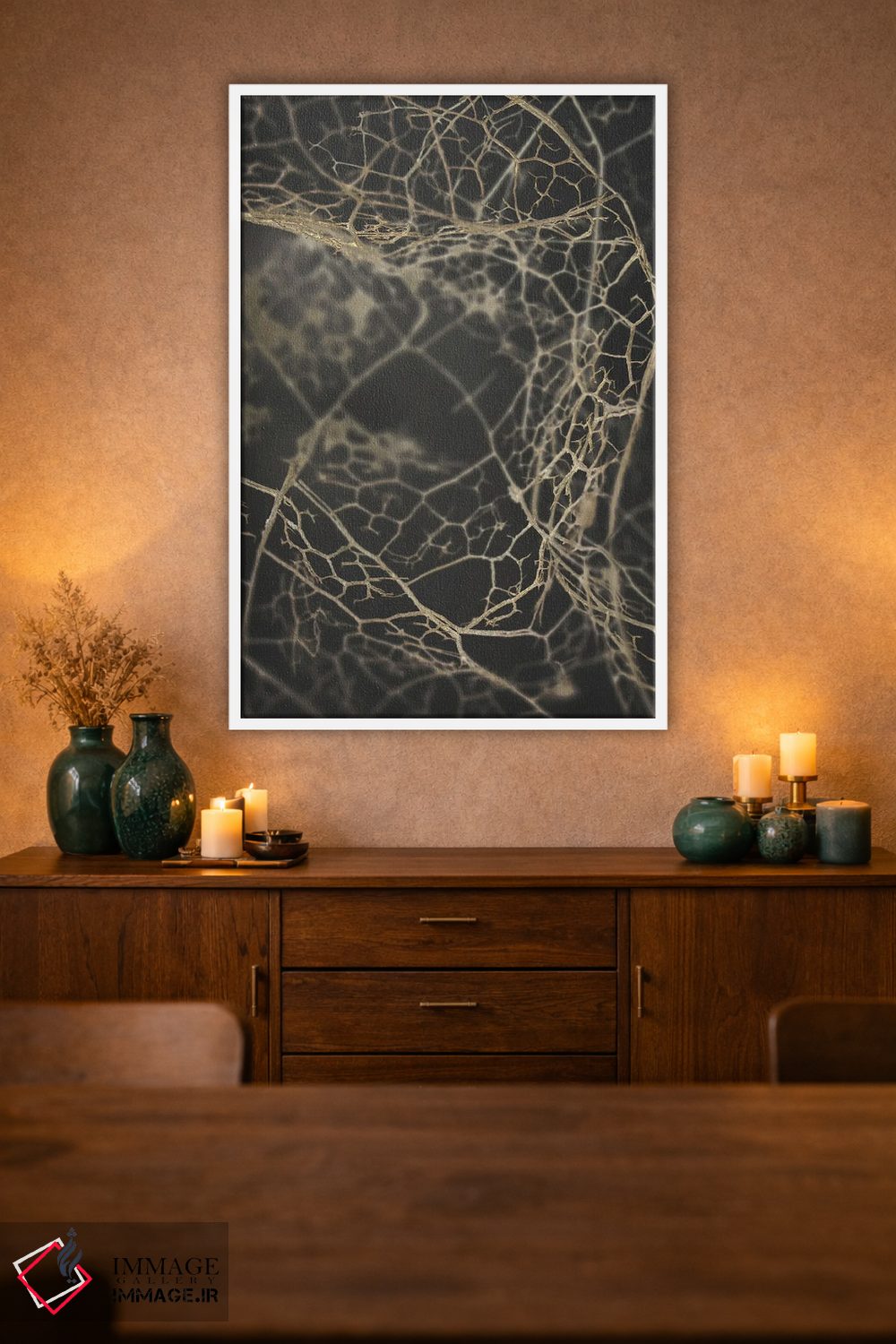 تابلو انتزاعی اسکلت برگ تیره اثر دیزاین فابریکن - D2W