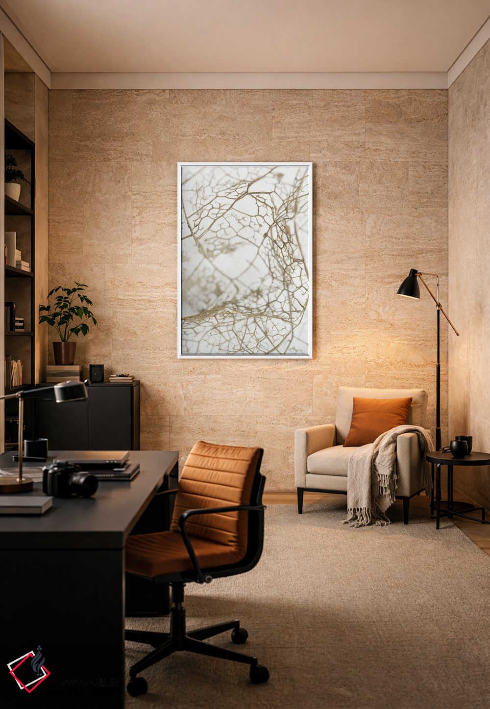 تابلو انتزاعی اسکلت برگ اثر دیزاین فابریکن - D4W
