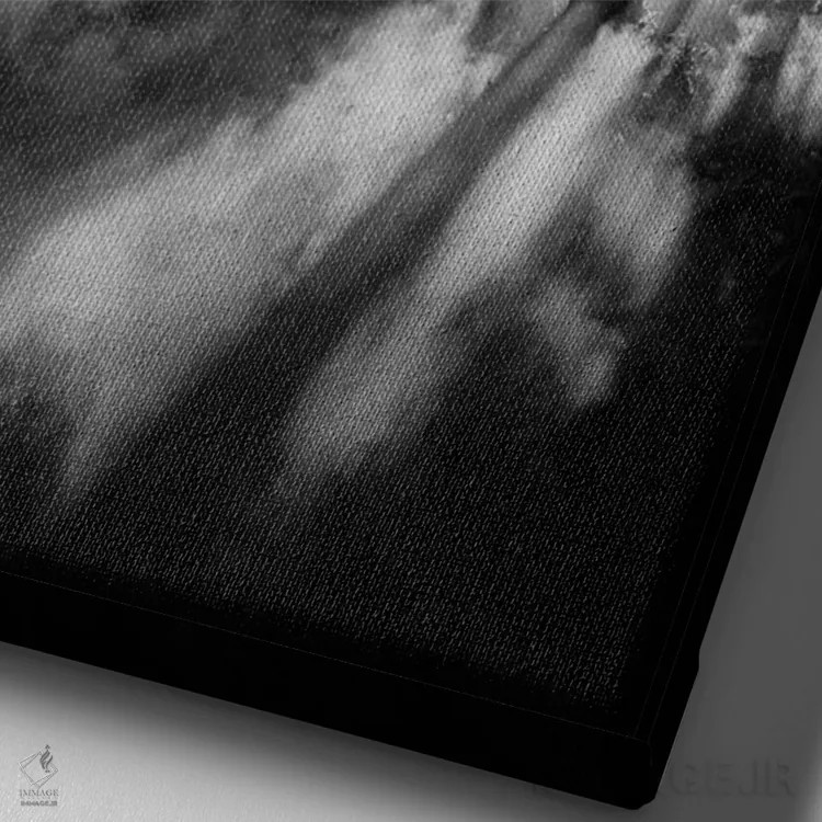 تابلو دکوراتیو سیاه مه آلود اثر دیزاین فابریکن - نمای نزدیک بافت بوم