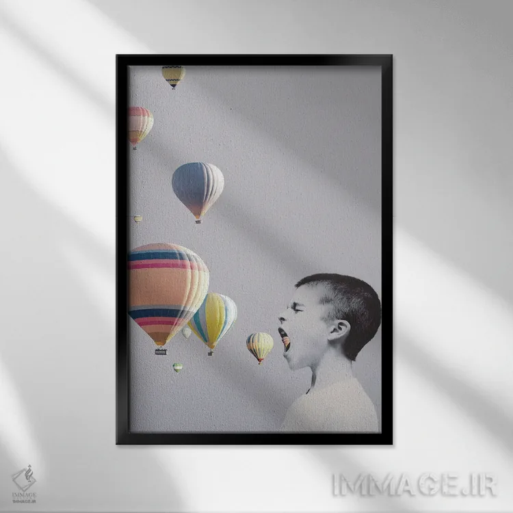 تابلو دکوراتیو دهان بزرگ من اثر دیزاین فابریکن - نمای قابدار مشکی