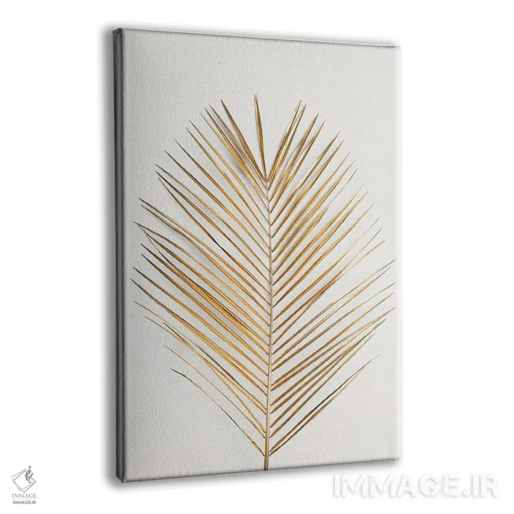 تابلو دکوراتیو برگ طلایی درخت نخل اثر دیزاین فابریکن - نمای پرسپکتیو محصول