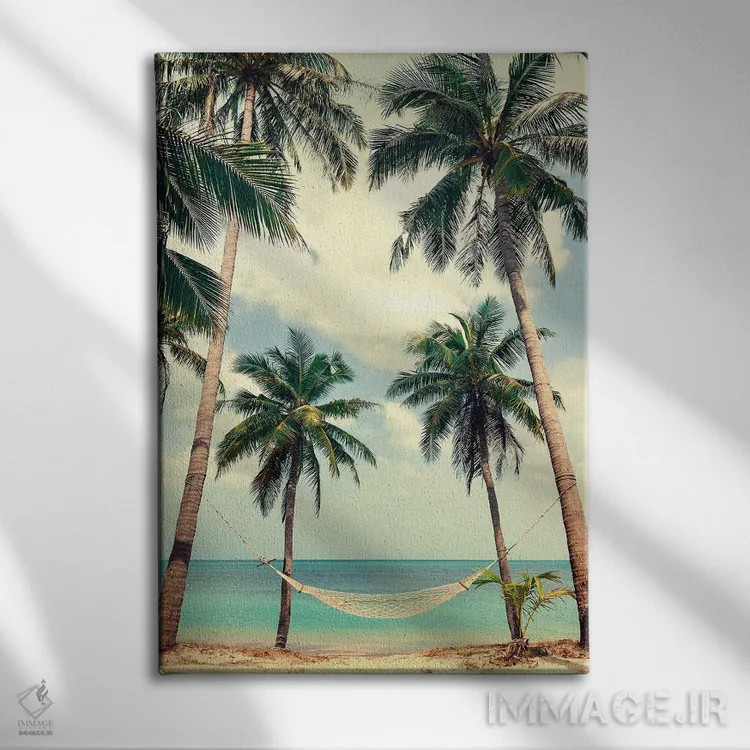 تابلو دکوراتیو آسمان نخل ۳ اثر دیزاین فابریکن - نمای روبهرو روی دیوار