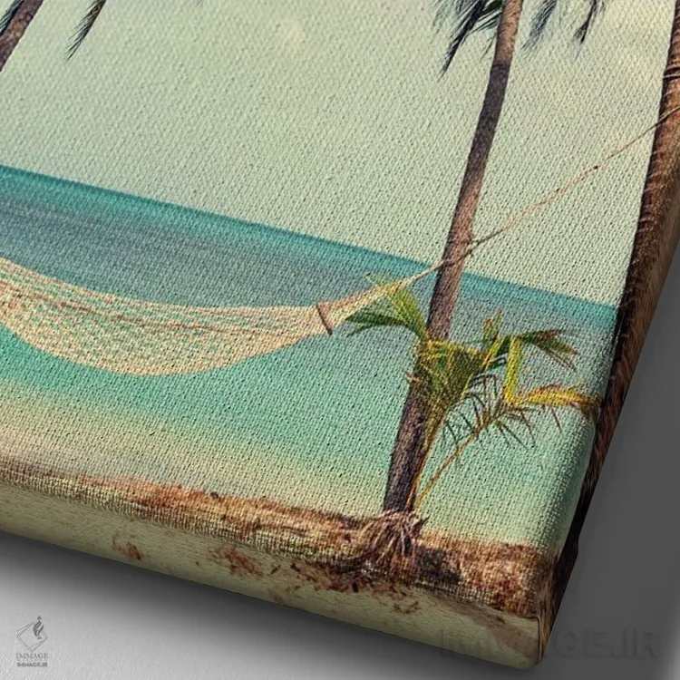 تابلو دکوراتیو آسمان نخل ۳ اثر دیزاین فابریکن - نمای نزدیک بافت بوم