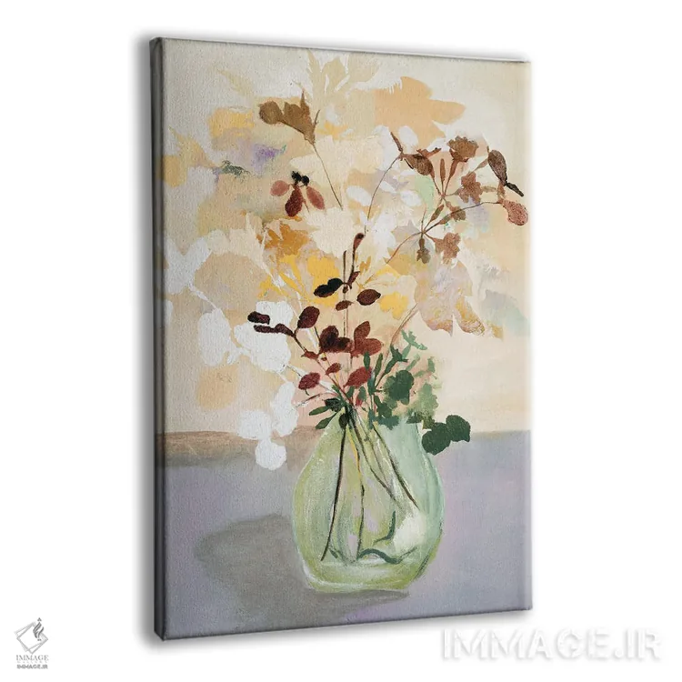 تابلو دکوراتیو گل پاستلی ۲ اثر دیزاین فابریکن - نمای پرسپکتیو محصول