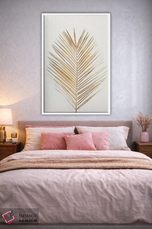 تابلو دکوراتیو برگ طلایی درخت نخل اثر دیزاین فابریکن - D1W