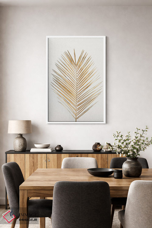 تابلو دکوراتیو برگ طلایی درخت نخل اثر دیزاین فابریکن - D2W
