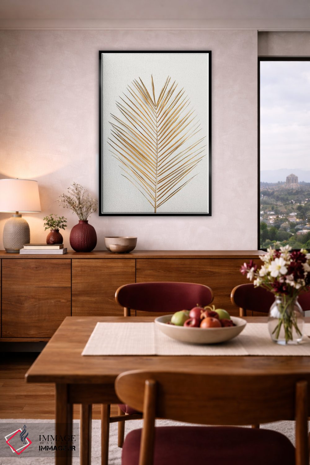 تابلو دکوراتیو برگ طلایی درخت نخل اثر دیزاین فابریکن - D4B