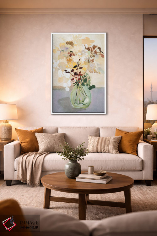 تابلو دکوراتیو گل پاستلی ۲ اثر دیزاین فابریکن - D1W