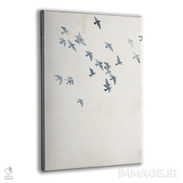 تابلو مینیمال آسمان کبوترها اثر دیزاین فابریکن - نمای پرسپکتیو محصول