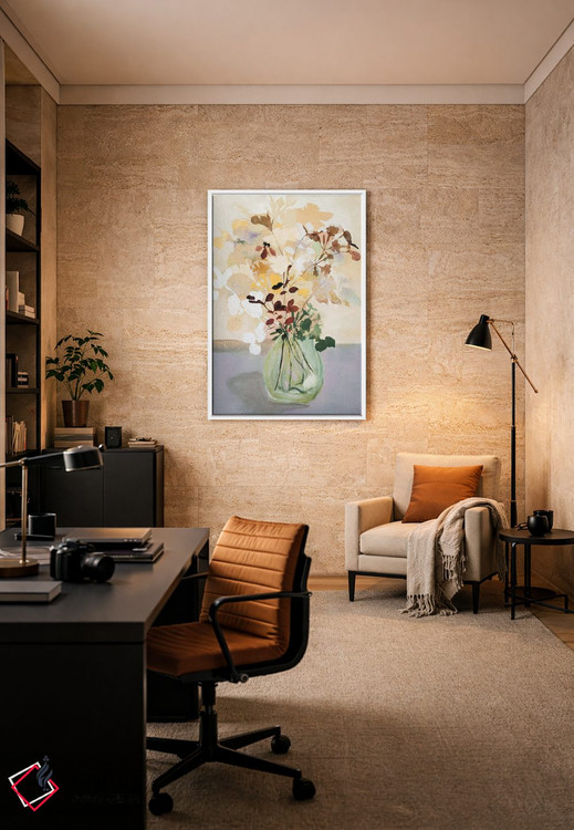 تابلو دکوراتیو گل پاستلی ۲ اثر دیزاین فابریکن - D6W