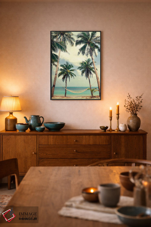 تابلو دکوراتیو آسمان نخل ۳ اثر دیزاین فابریکن - D5B