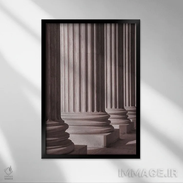تابلو دکوراتیو ستون ها ۲ اثر دیزاین فابریکن - نمای قابدار مشکی