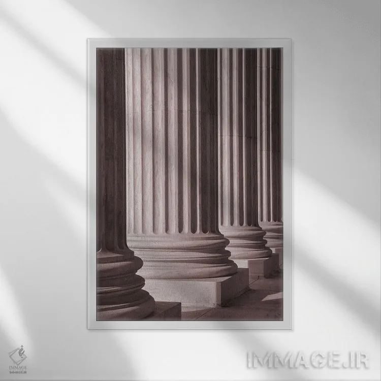 تابلو دکوراتیو ستون ها ۲ اثر دیزاین فابریکن - نمای قابدار سفید