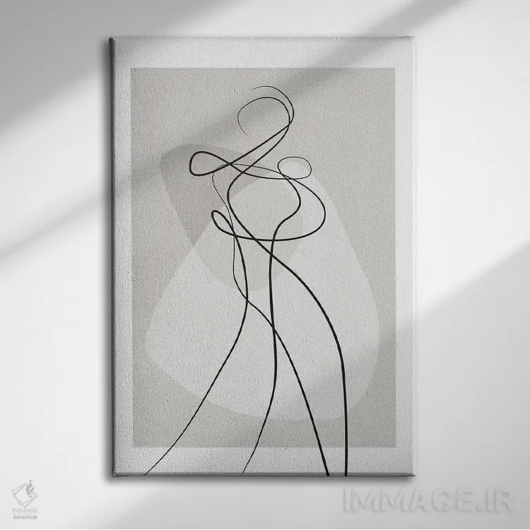 تابلو مینیمال شکل تو ۴ اثر دیزاین فابریکن - نمای روبهرو روی دیوار