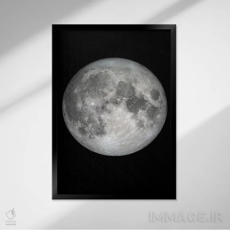 تابلو دکوراتیو ماه اثر دیزاین فابریکن - نمای قابدار مشکی
