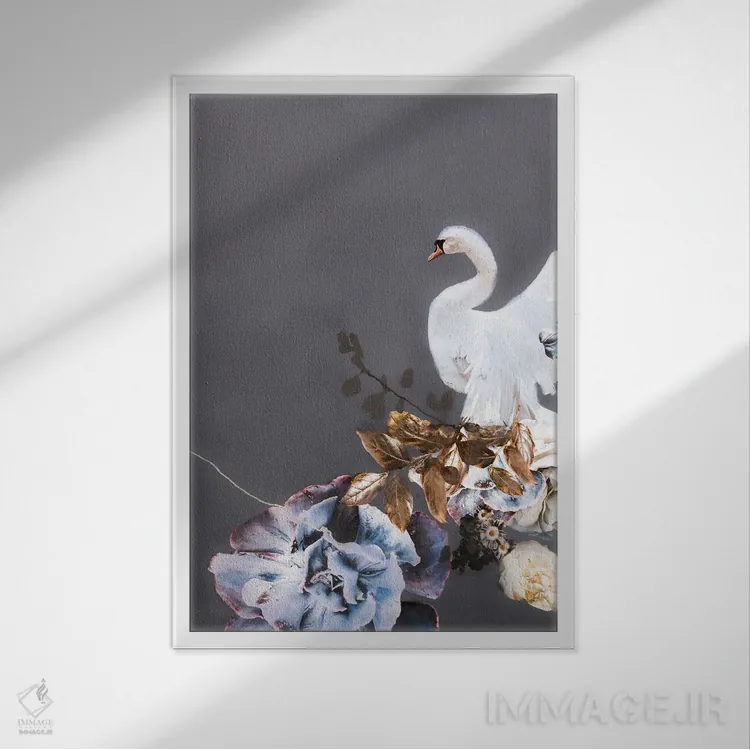 تابلو دکوراتیو قوی طلایی ۲ اثر دیزاین فابریکن - نمای قابدار سفید