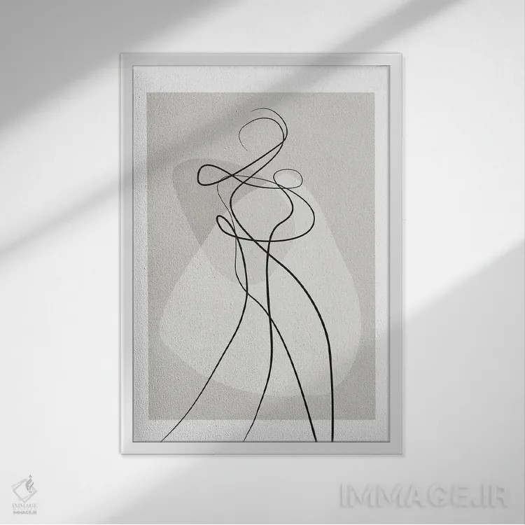 تابلو مینیمال شکل تو ۴ اثر دیزاین فابریکن - نمای قابدار سفید