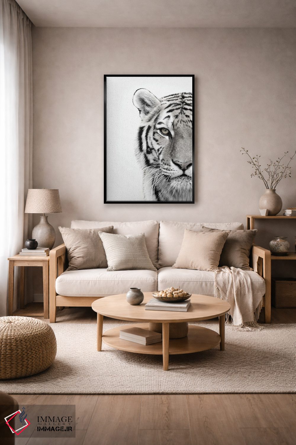 تابلو دکوراتیو ببر سفید اثر دیزاین فابریکن - D4B