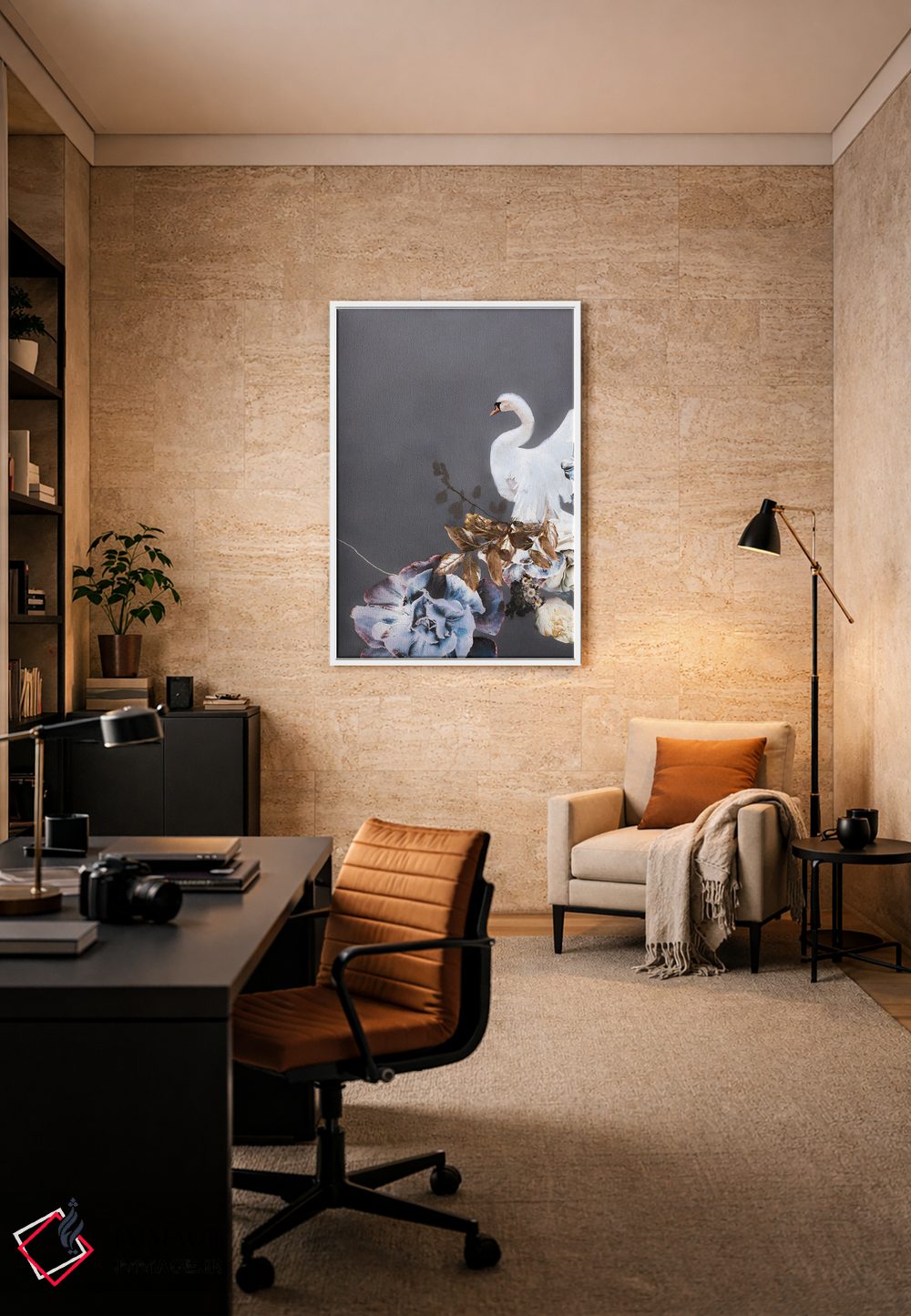 تابلو دکوراتیو قوی طلایی ۲ اثر دیزاین فابریکن - D4W