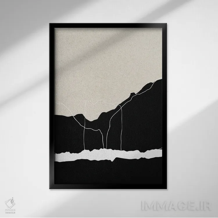 تابلو مینیمال جدا اثر دیزاین فابریکن - نمای قابدار مشکی